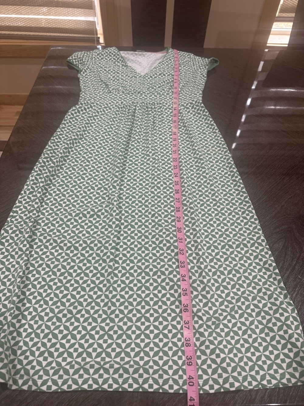 Boden Green Printed Cap Sleeve Wrap Midi Dress - Picture 7 of 10